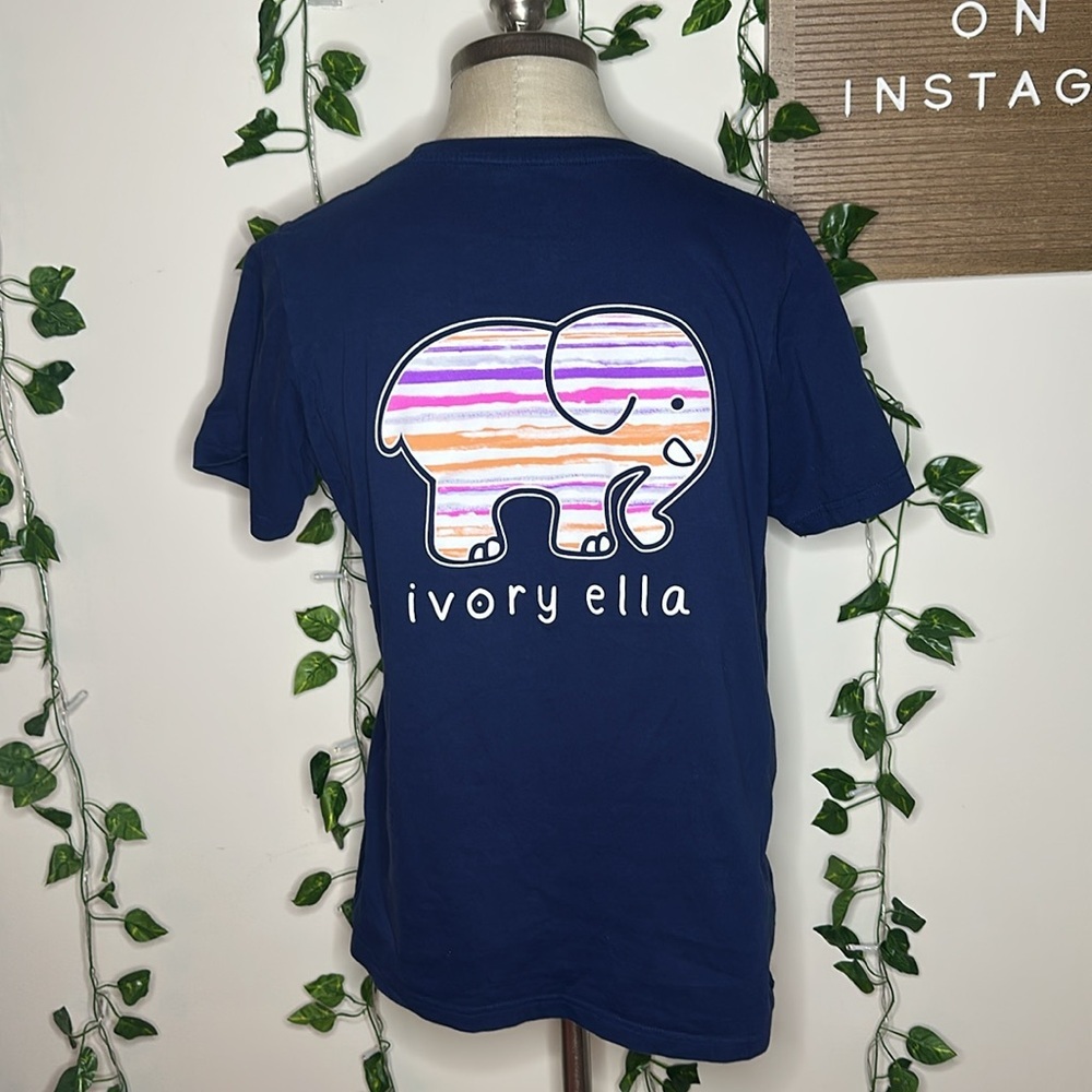 Ivory Ella Elephant Graphic T-Shirt 100% Cotton